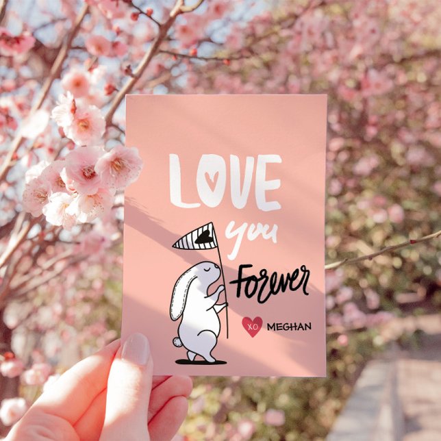 Kärlek du för Cute Bunny-Valentineser kort (Skapare uppladdad)