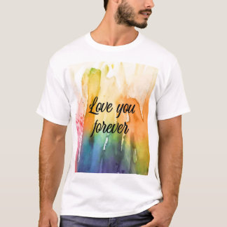 Kärlek Du För Evigt Vattenfärg T-Shirt