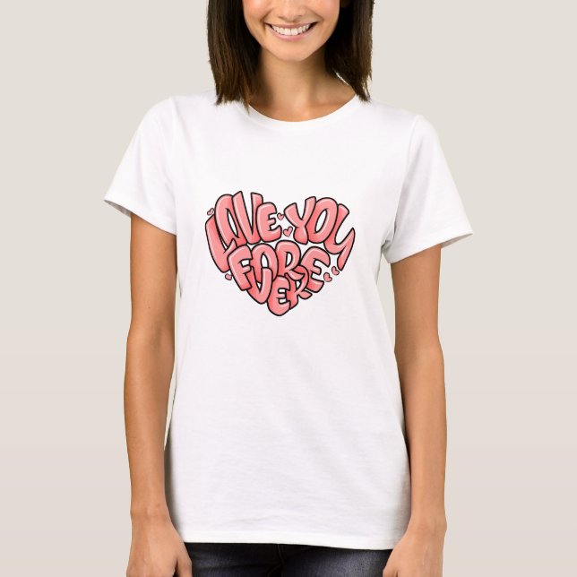 Kärlek Du för hjärtformen T Shirt (Framsida)