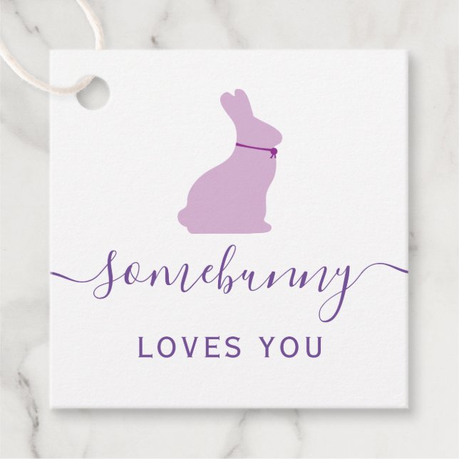 Kärlek Du ger Märkre, Lila Påskhare Gåvor Etiketter (Framsida)
