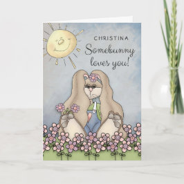 Kärlek, du! Girl Bunny Personlig Helgkort