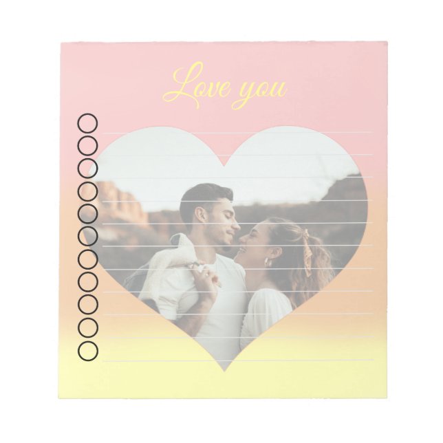 Kärlek du GÖR-listfotomall Anteckningsblock (Framsida)