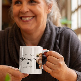 Kärlek du Grammy Hearts Anpassningsbar Two Photo C Kaffemugg