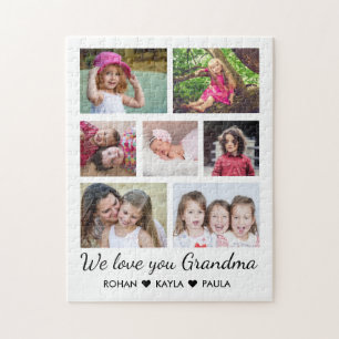 Kärlek Du Grandma 7 Photo Collage White Pussel