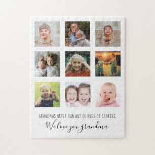 Kärlek Du Grandma 9 Photo Collage Family White Pussel