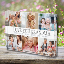 KÄRLEK DU GRANDMA Anpassat namn Fotofotoblock