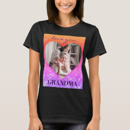 KÄRLEK DU GRANDMA ANPASSNINGSBAR PHOTO HOLOGRAPHY T SHIRT