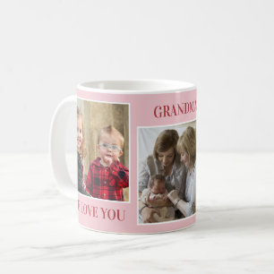 Kärlek Du Grandma Barnbarn 3 Photo Collage Rosa Kaffemugg