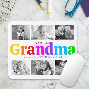 Kärlek Du Grandma Colorful Modern 6 Photo Collage Musmatta