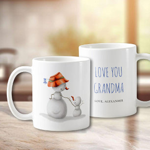 Kärlek Du Grandma Cute Snögubbe Kaffemugg