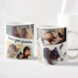 Kärlek Du Grandma Photo Collage Handskriftlig text Kaffemugg