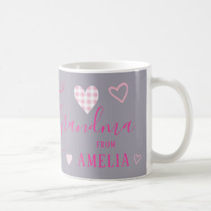Kärlek Du Grandma Rosa Buffalo Check Hearts Kaffemugg