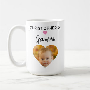 Kärlek du Grandma Rosa Cute Heart Photo Kaffemugg