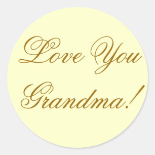 KÄRLEK DU GRANDMA. RUNT KLISTERMÄRKE