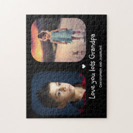 Kärlek Du Grandpa 2 Photo Text Template Collage Pussel