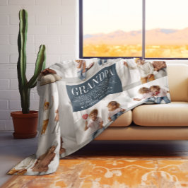 Kärlek Du Grandpa | Anpassningsbar Message Photo C Fleecefilt