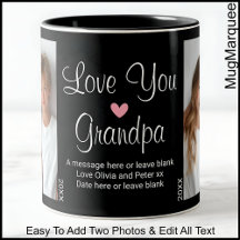 Kärlek Du Grandpa, Birthday, Text Photo, Black C00