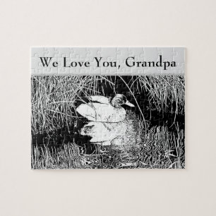 Kärlek Du Grandpa Black White Anka Photo Natature Pussel