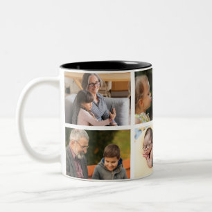 Kärlek Du Grandpa Fotokollage & text Två-Tonad Mugg