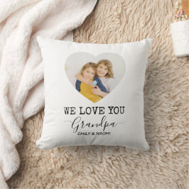Kärlek Du Grandpa | Hjärtfoto Personlig Pillow Kudde