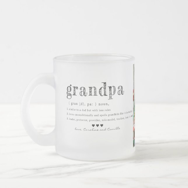 Kärlek Du Grandpa Mugg |Två foto-handskrivna kaffe (Vänster)