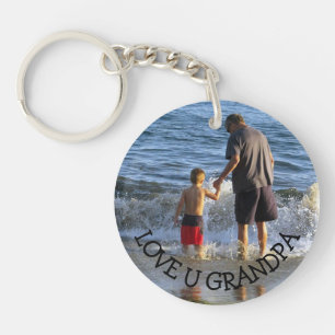 Kärlek Du Grandpa Personlig Photo Nyckelring
