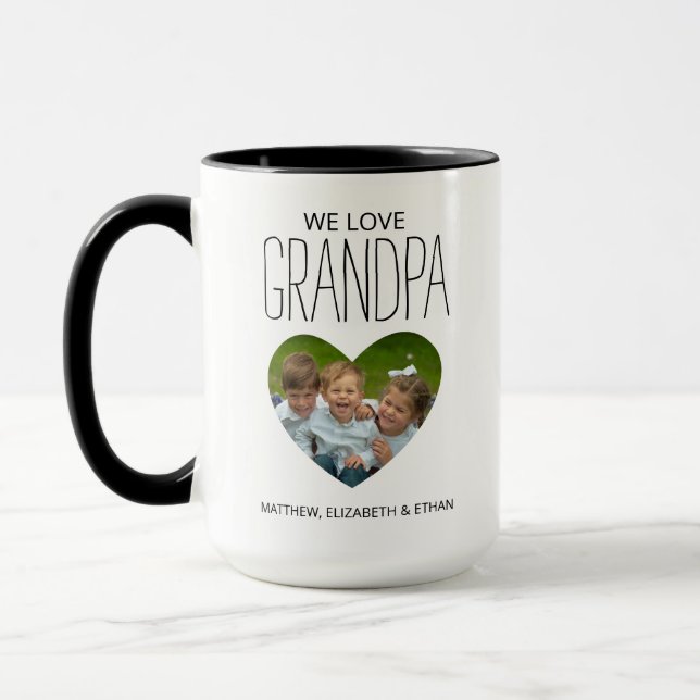 Kärlek Du Grandpa Photo Coffee Mugg (Vänster)