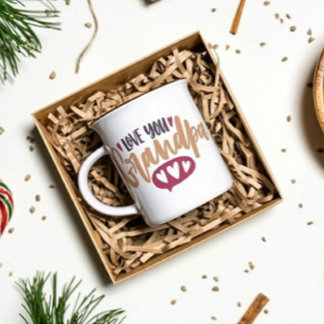 Kärlek du Grandpa Print Modern Mugg