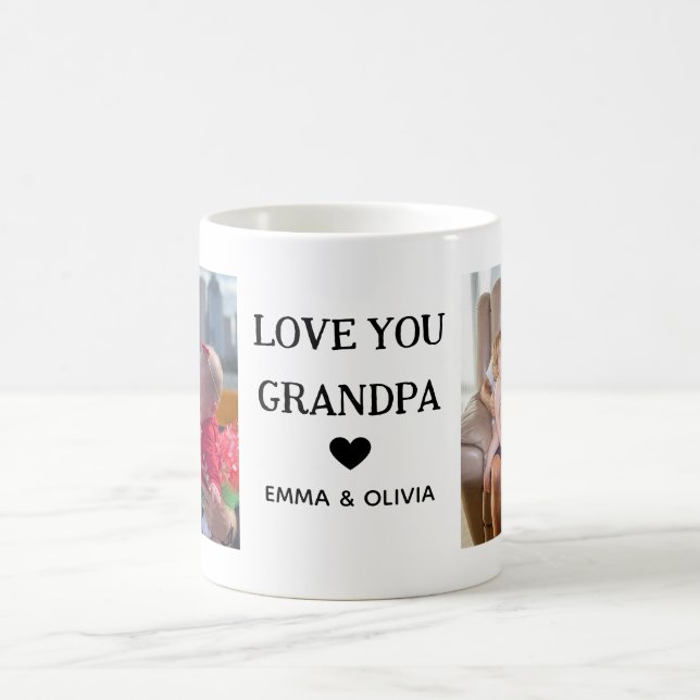 Kärlek Du Grandpa | Två foto-handskrivna texter Kaffemugg (Center)