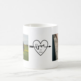 Kärlek du har mer två foto - enkelt hjärta kaffemugg