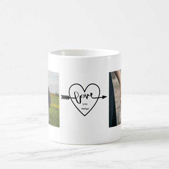 Kärlek du har mer två foto - enkelt hjärta kaffemugg (Center)