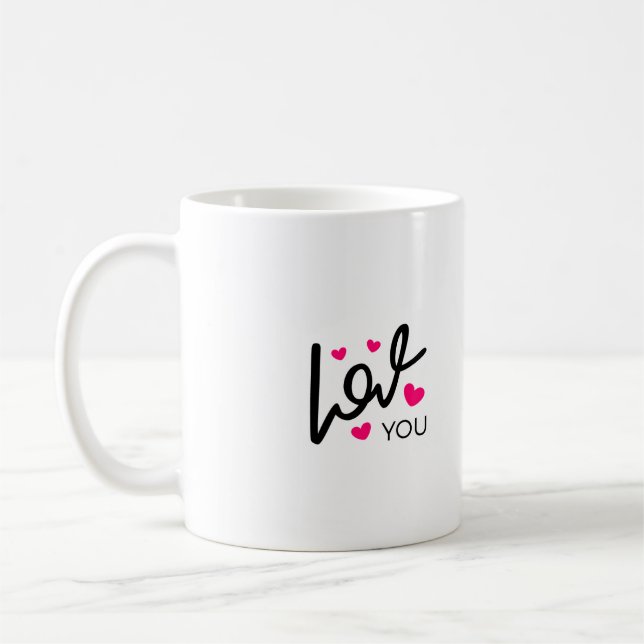 Kärlek du i Svarta och Rosa Kaffemugg (Vänster)