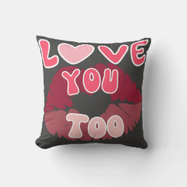 Kärlek Du kan markera Romantic Lip Print Design Kudde