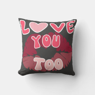 Kärlek Du kan markera Romantic Lip Print Design Kudde