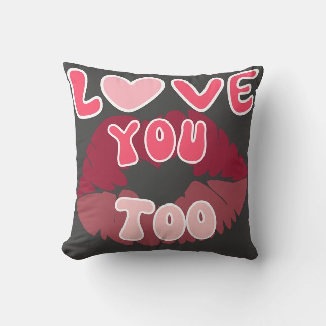 Kärlek Du kan markera Romantic Lip Print Design Kudde (Framsida)