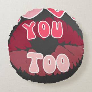 Kärlek Du kan markera Romantic Lip Print Design Rund Kudde