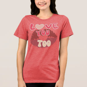 Kärlek Du kan markera Romantic Lip Print Design T Shirt