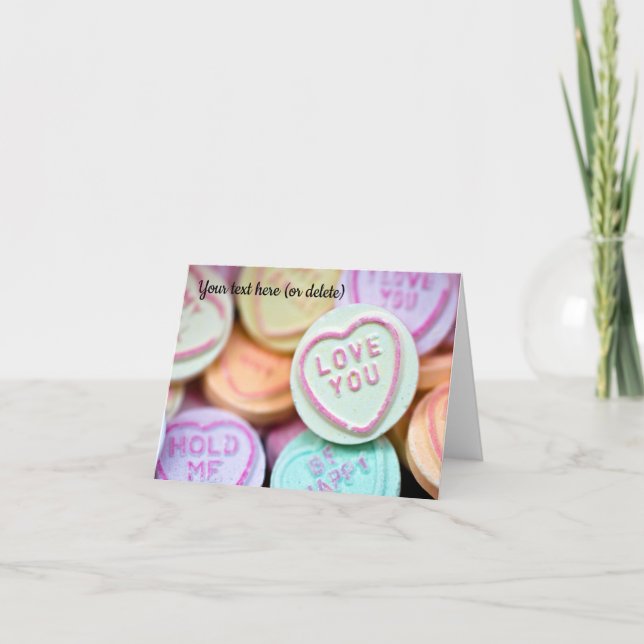 "Kärlek du" Kärlek hjärtsötsaker hälsningskort Tack Kort (Framsida)