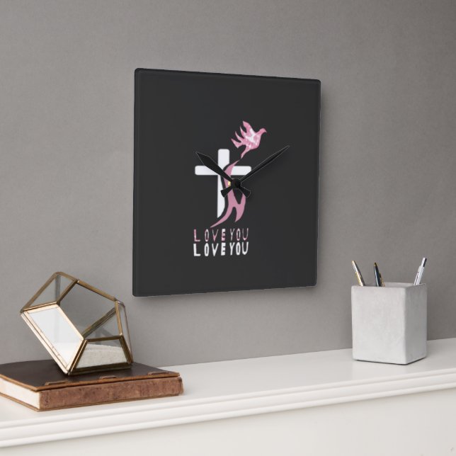 Kärlek du konst design  fyrkantig klocka (Kontor)