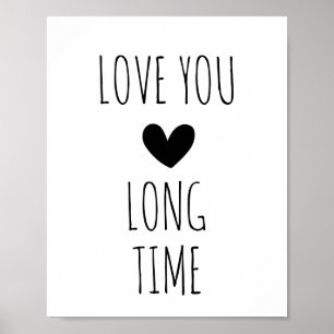 Kärlek - du längsgående typografi - hjärta poster