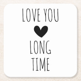 Kärlek - du längsgående typografi - hjärta underlägg papper kvadrat