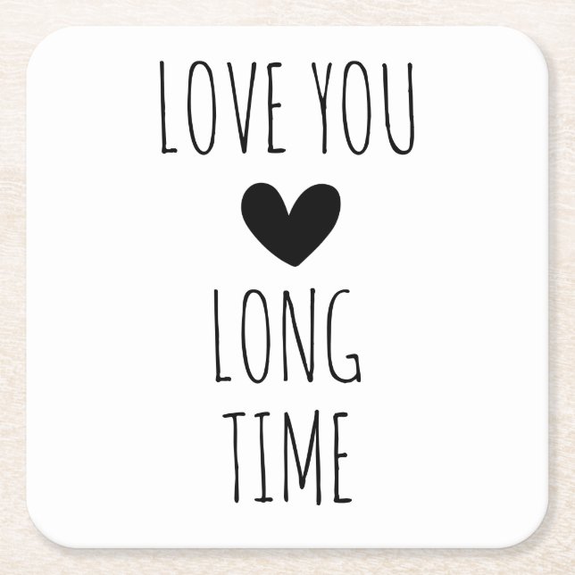 Kärlek - du längsgående typografi - hjärta underlägg papper kvadrat (Framsidan)