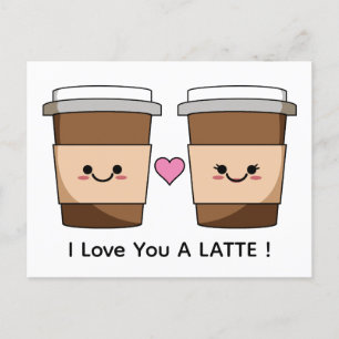 Kärlek Du Latte Kaffe Vykort