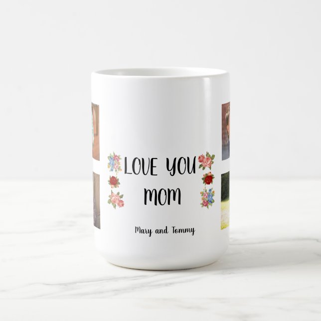 Kärlek Du Mamma Angela Script Blommig Omslagsdesig Kaffemugg (Center)