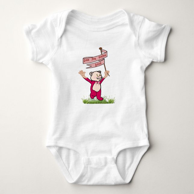 Kärlek du Mamma Bear Baby Bodykostdräkt T Shirt (Framsida)