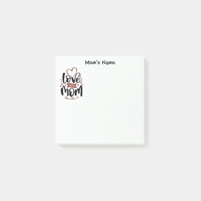 Kärlek Du Mamma Färgfläckig Personlig Post-it Block (Framsida)