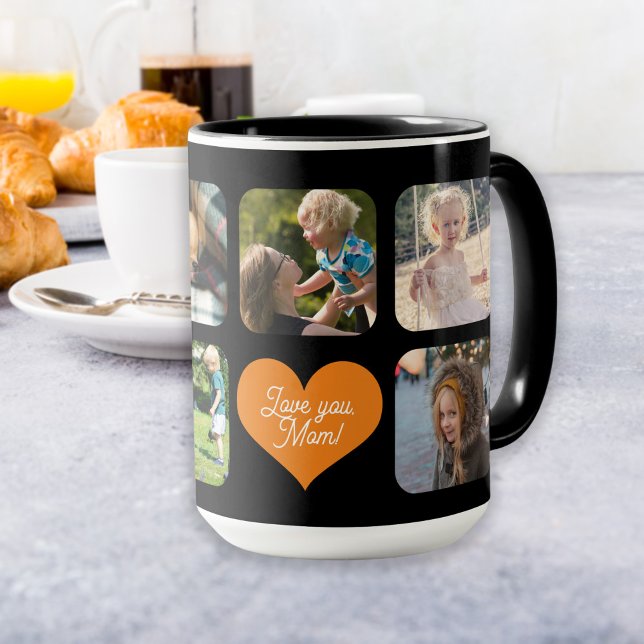 Kärlek du mamma fotokollage personlig kaffemugg (Skapare uppladdad)