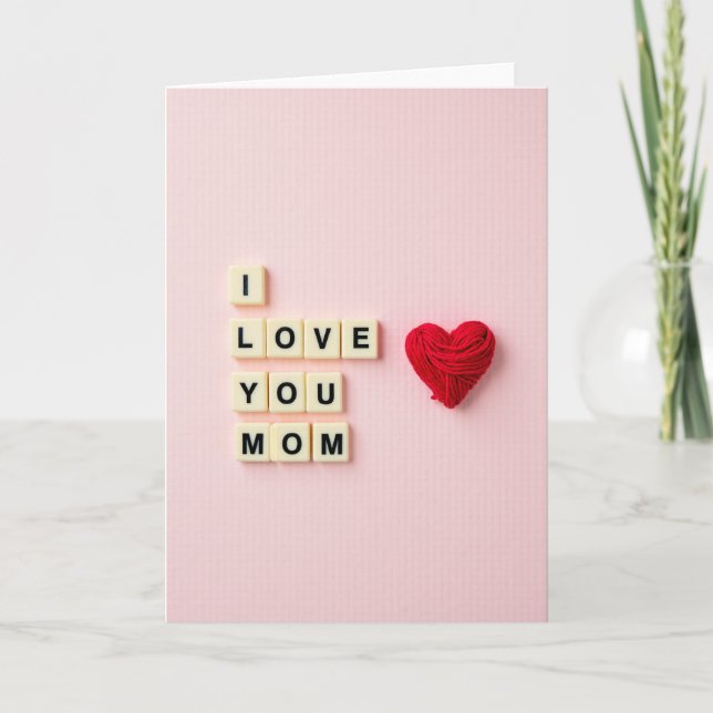 Kärlek Du Mamma Garn Hjärt Konst Kort (Framsida)