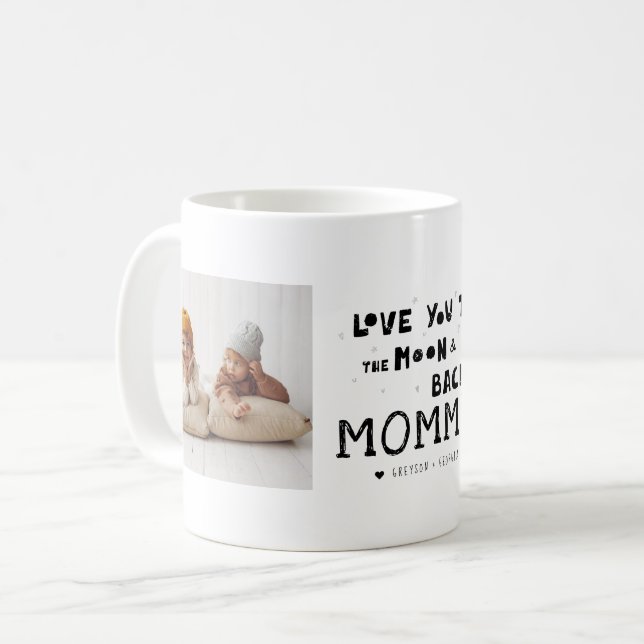Kärlek Du Mamma | Handskriven Två Foto Collage Kaffemugg (Framsida vänster)