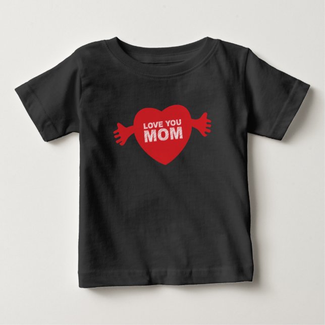 Kärlek du Mamma Heart Tee Shirt (Framsida)